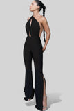 Halter Cut-Out Slim Jumpsuit