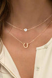 Gold Horseshoe Layered Necklace