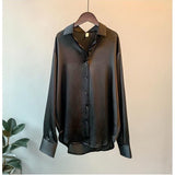 Long-Sleeved Satin Shirt