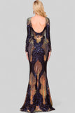 Sequin Embellished Evening Gown