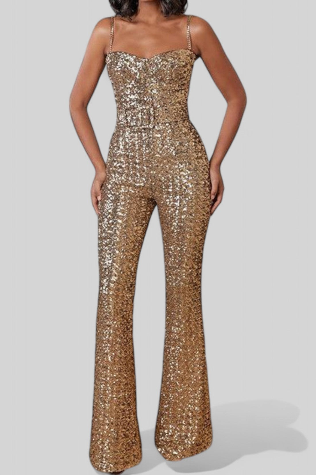 Sequin Tube Top Jumpsuit