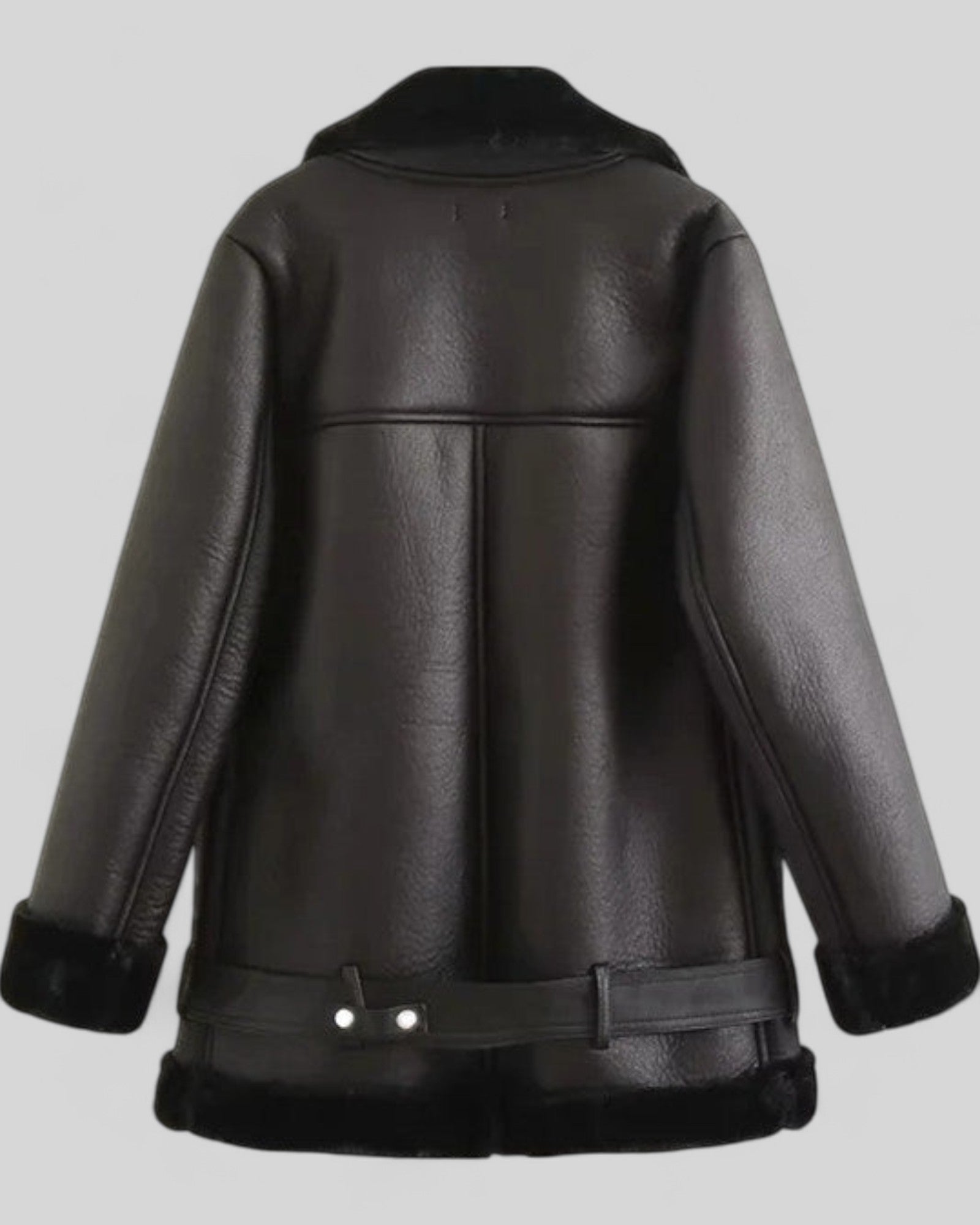 Trendy Belted Leather Jacket