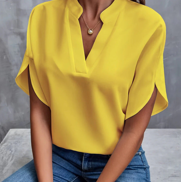 Casual V-Neck Chiffon Shirt