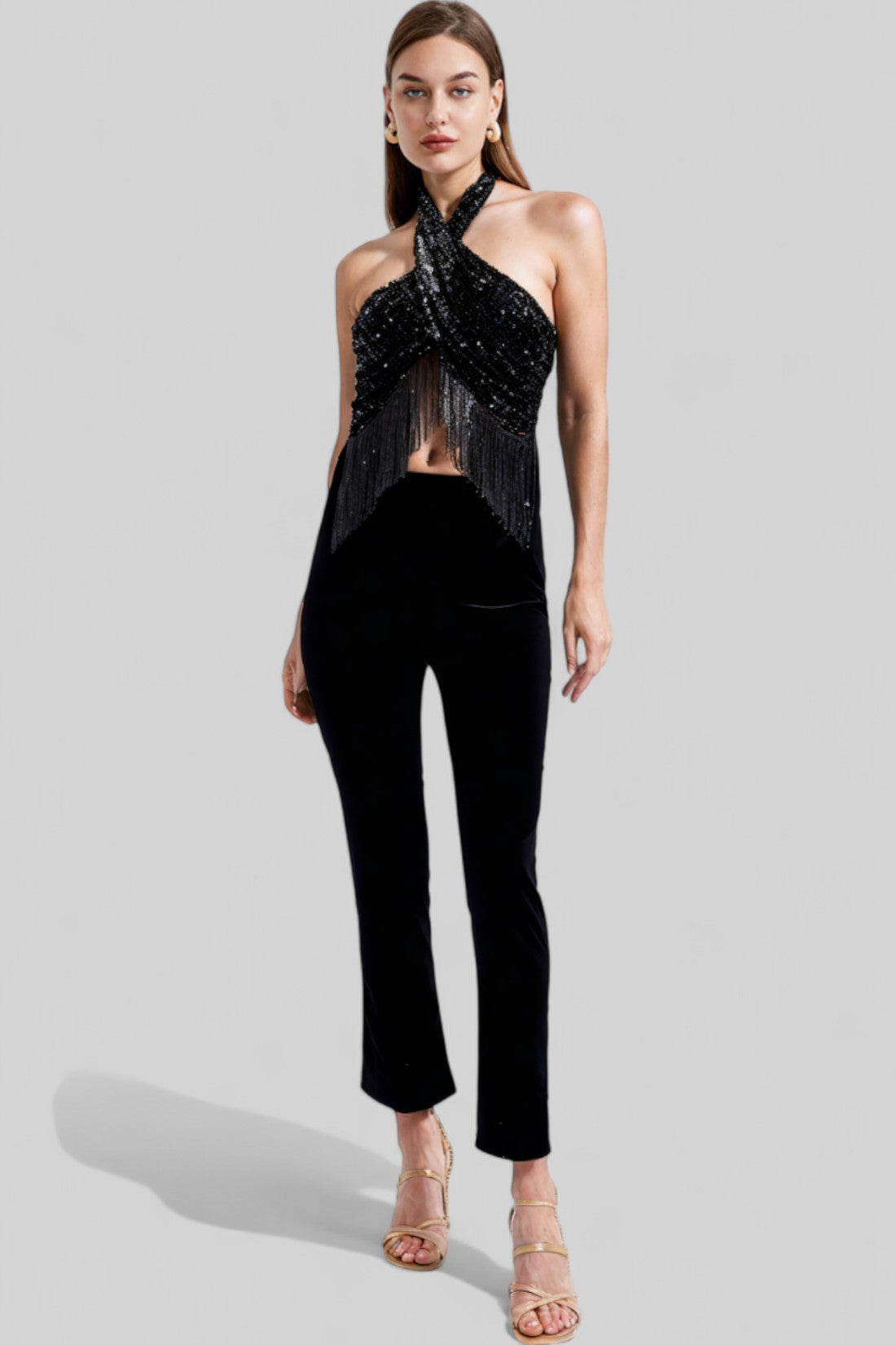 Halter Backless Tassel Jumpsuit