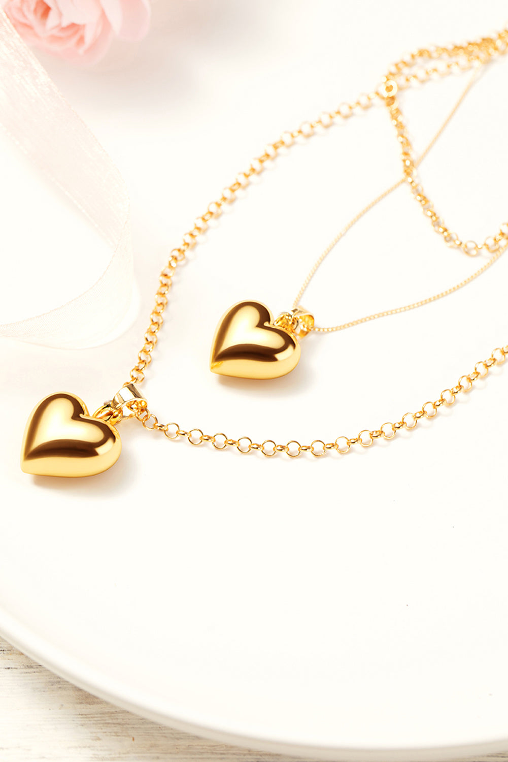 Gold Heart Pendant Necklace