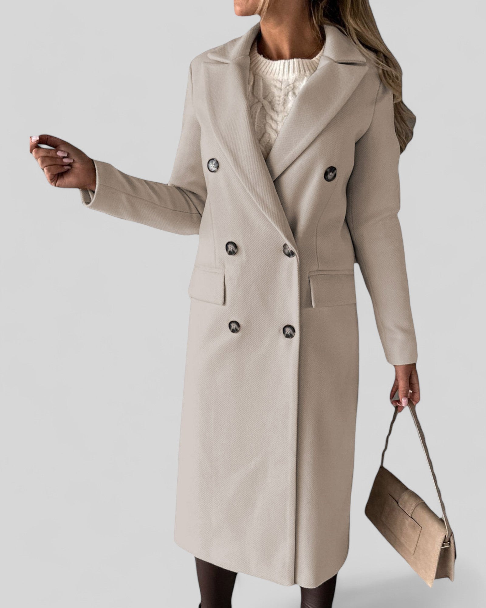 Elegant Long Lapel Coat