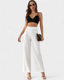 Elegant High-Waist Wide-Leg Pants with Pockets