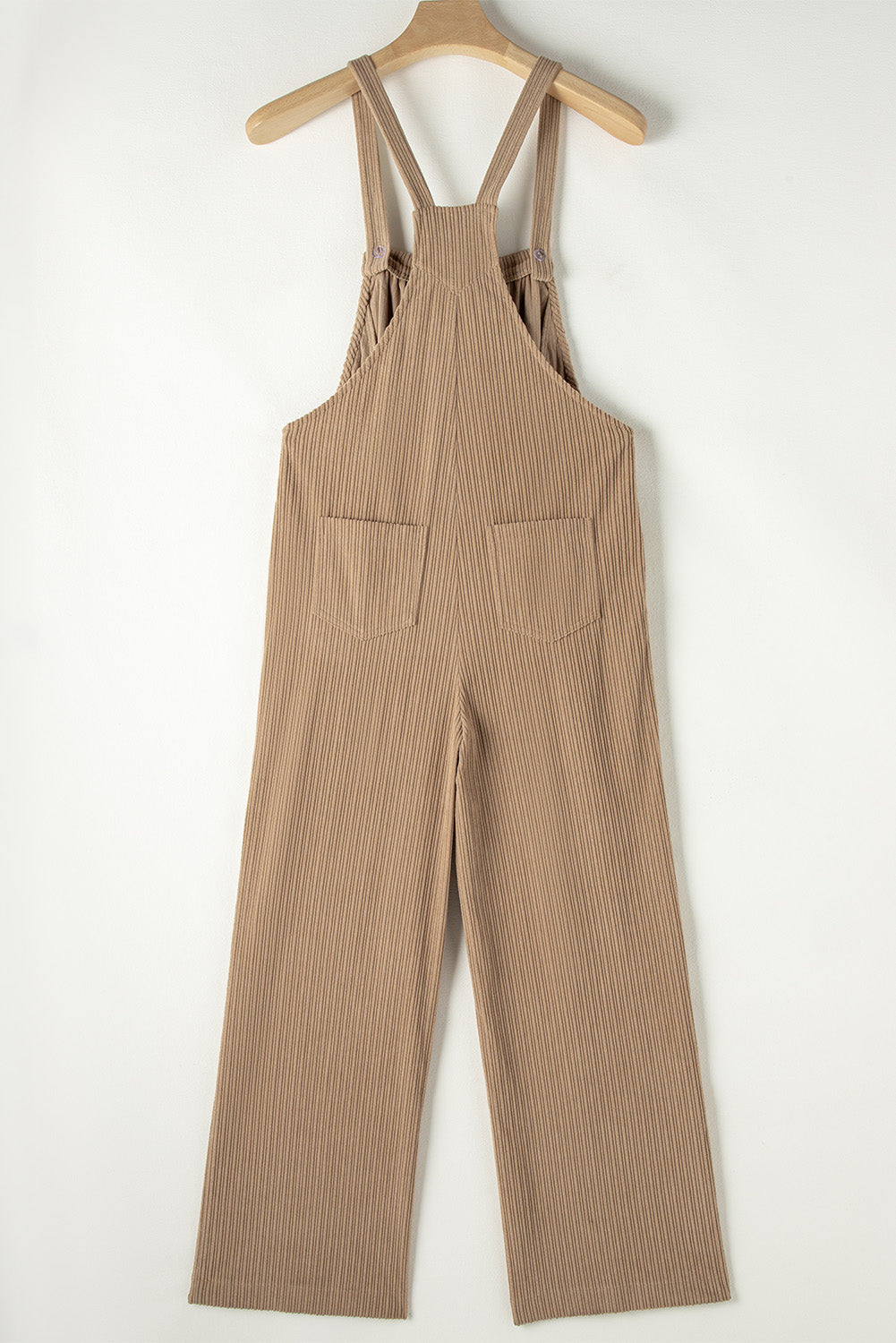 Gray Morn Solid Pocketed Loose Fit Corduroy Overall