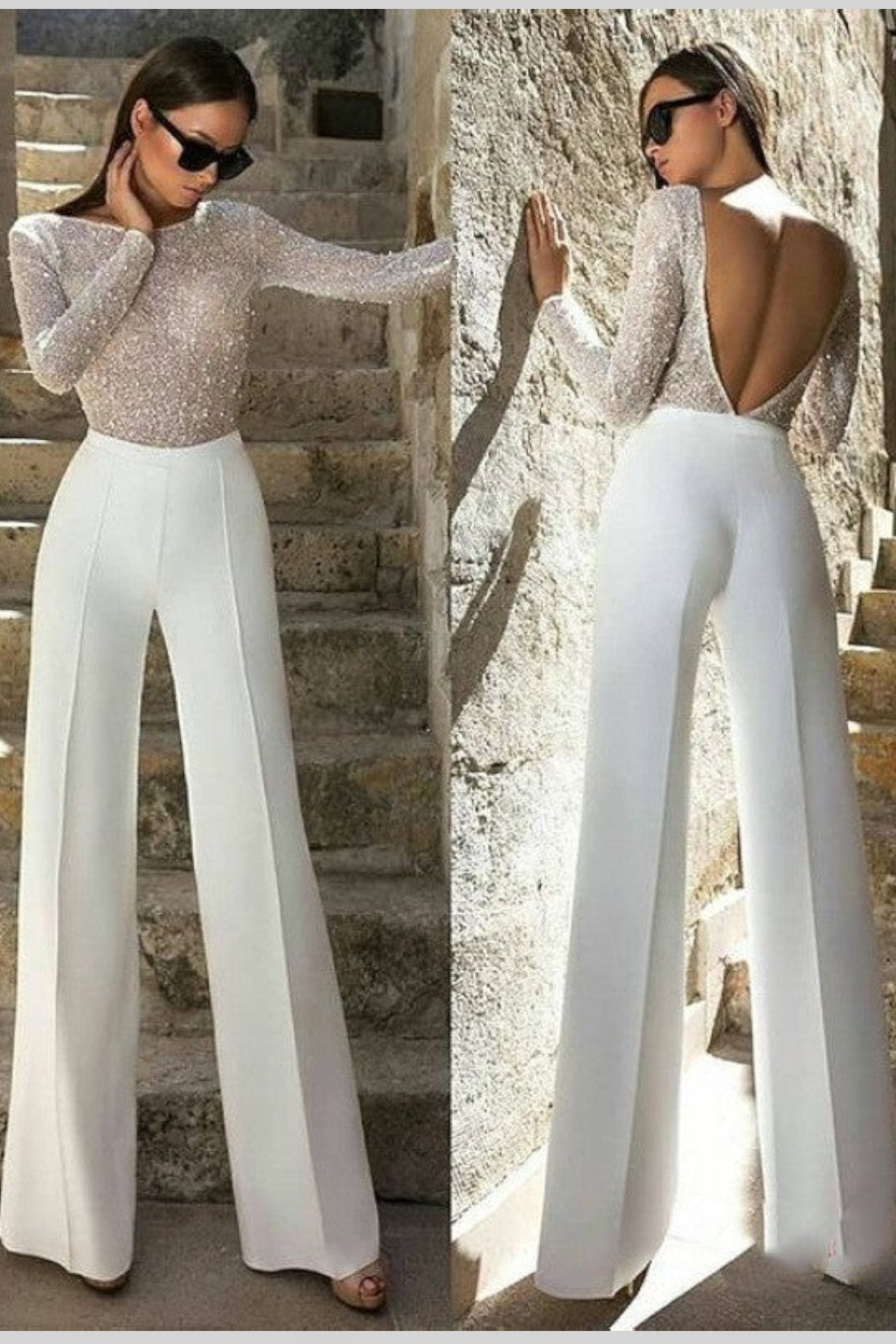 Solid Color Stitching Jumpsuit