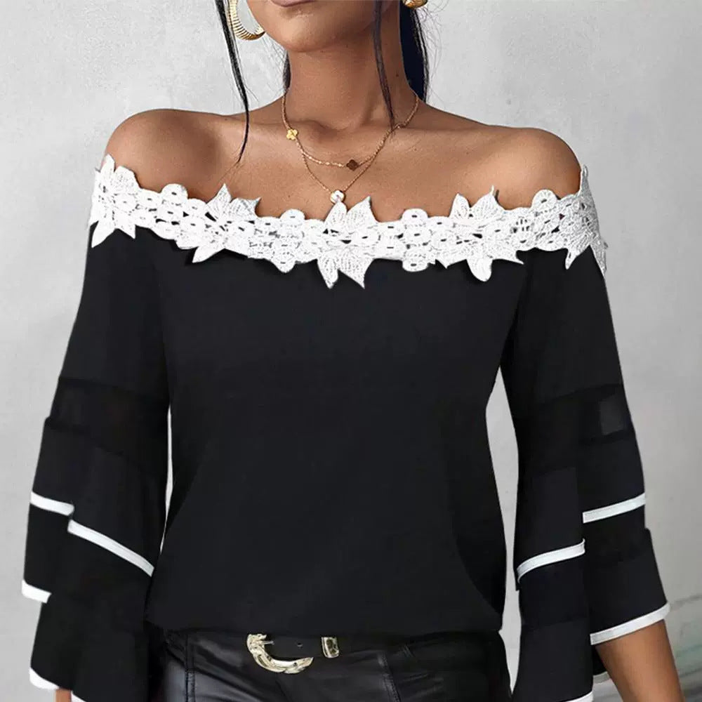 Off-Shoulder Bell Sleeve Top