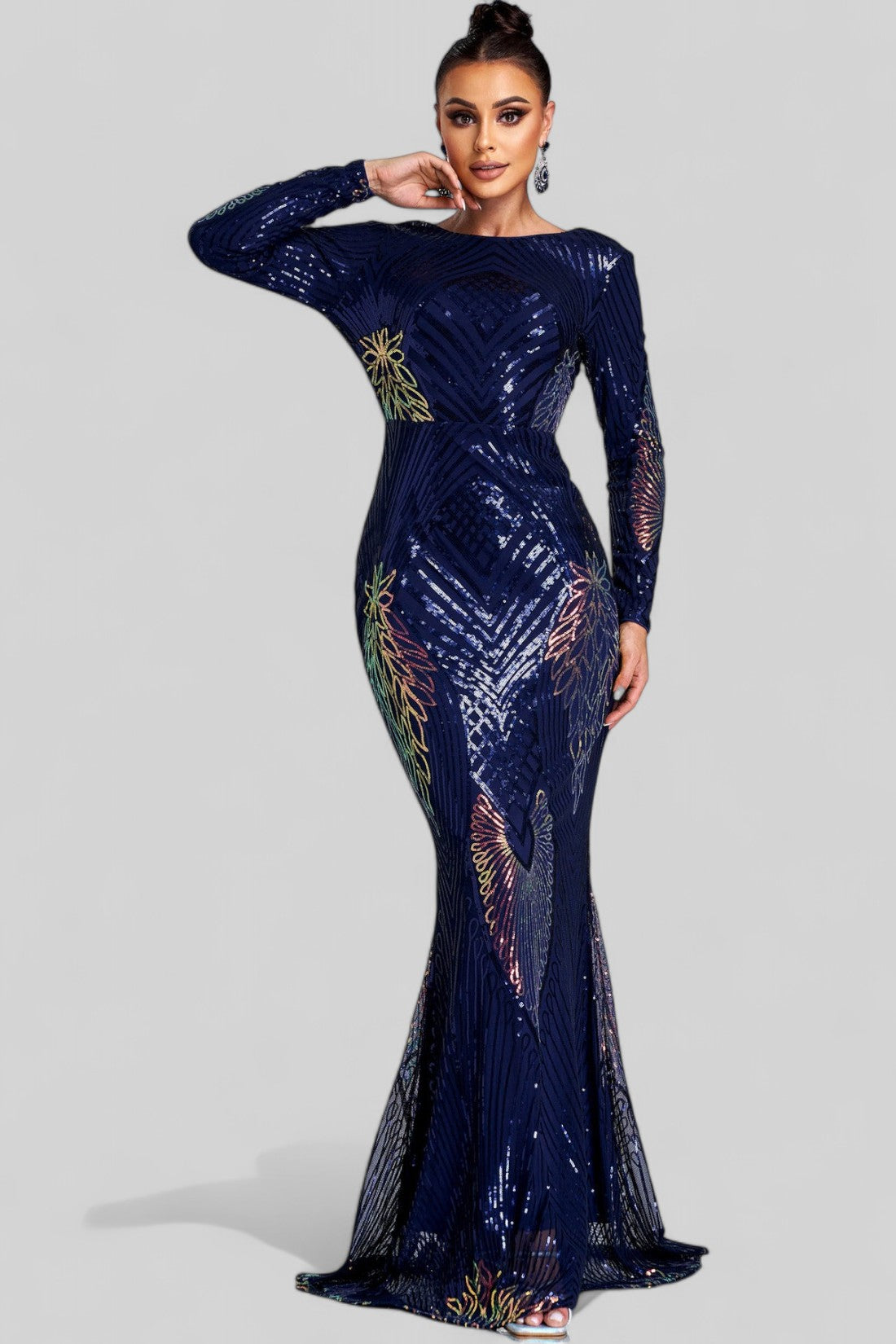 Glam Sequin Evening Dress