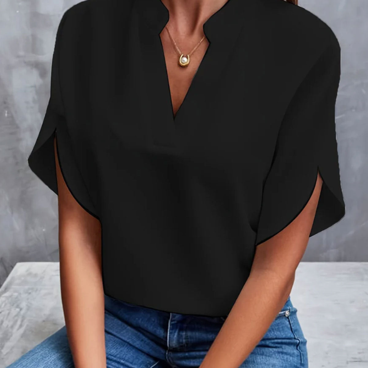 Casual V-Neck Chiffon Shirt