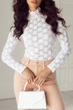 Elegant Floral Lace High Neck Top