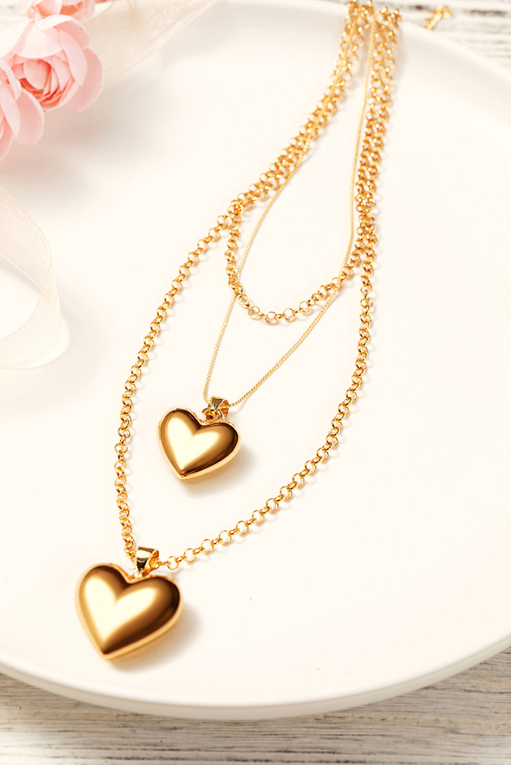 Gold Heart Pendant Necklace