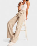 High-Waist Wide-Leg Trousers with Pockets