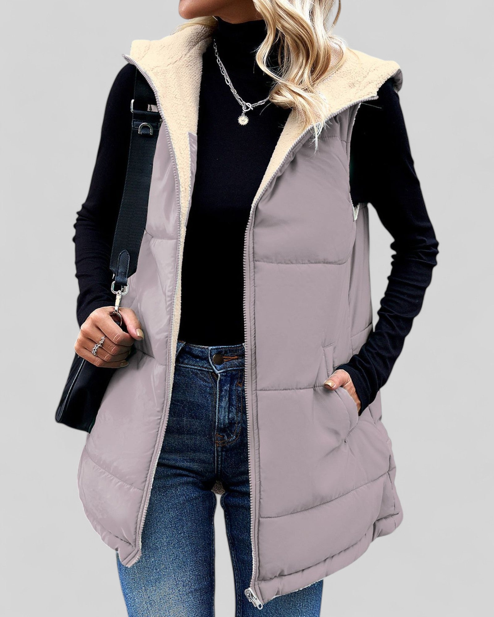 Hooded Padded Vest with Pockets