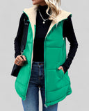 Hooded Padded Vest with Pockets