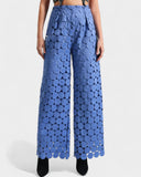 Tassel Embroidered High-Waist Pants