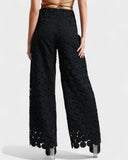 Tassel Embroidered High-Waist Pants