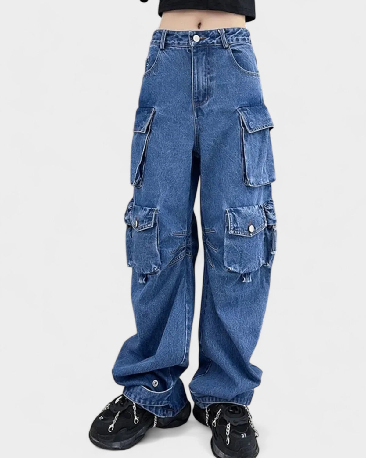 Urban Wide-Leg Cargo Denim