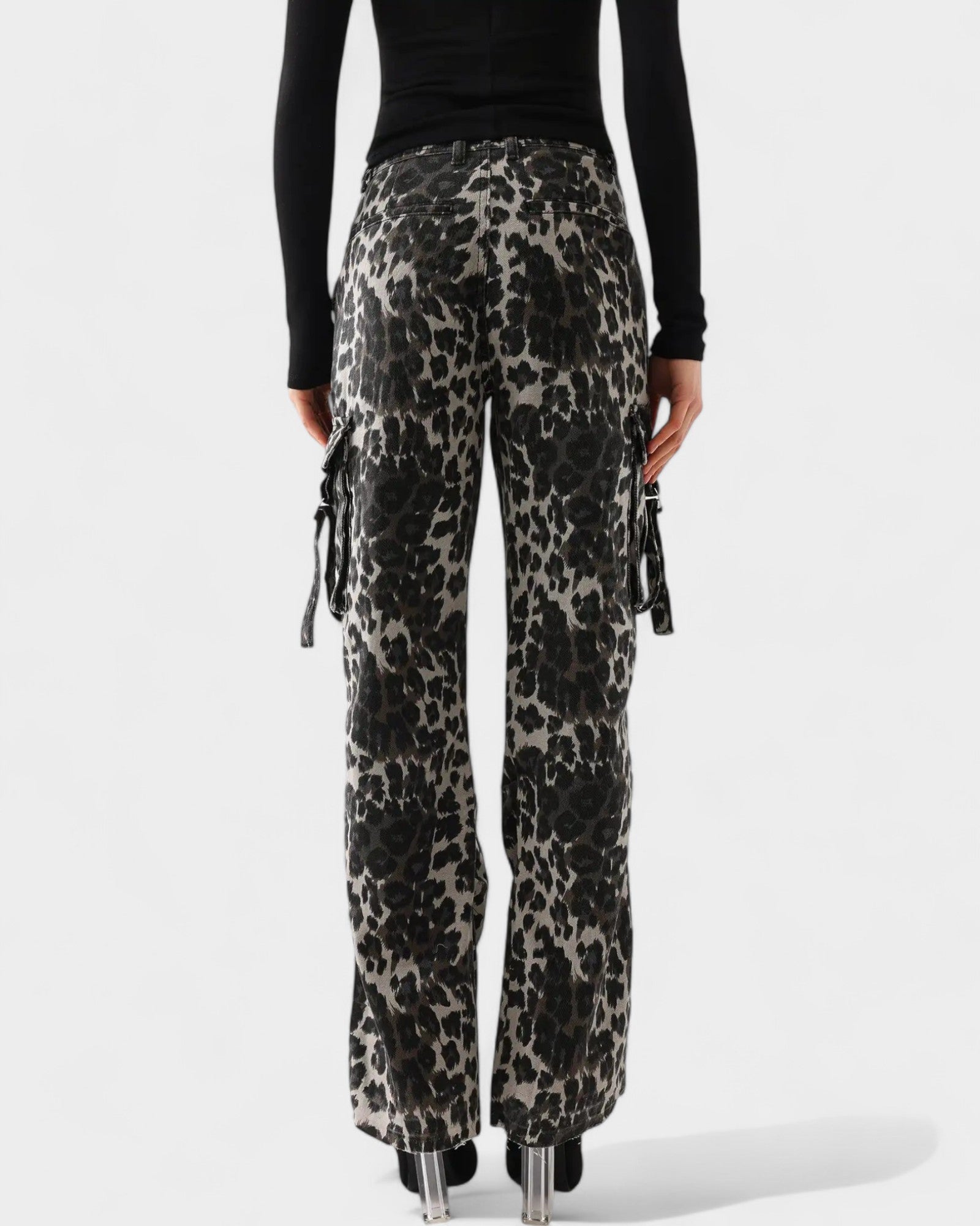 Leopard Print High-Waist Denim