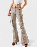 Cargo Flared Denim Pants