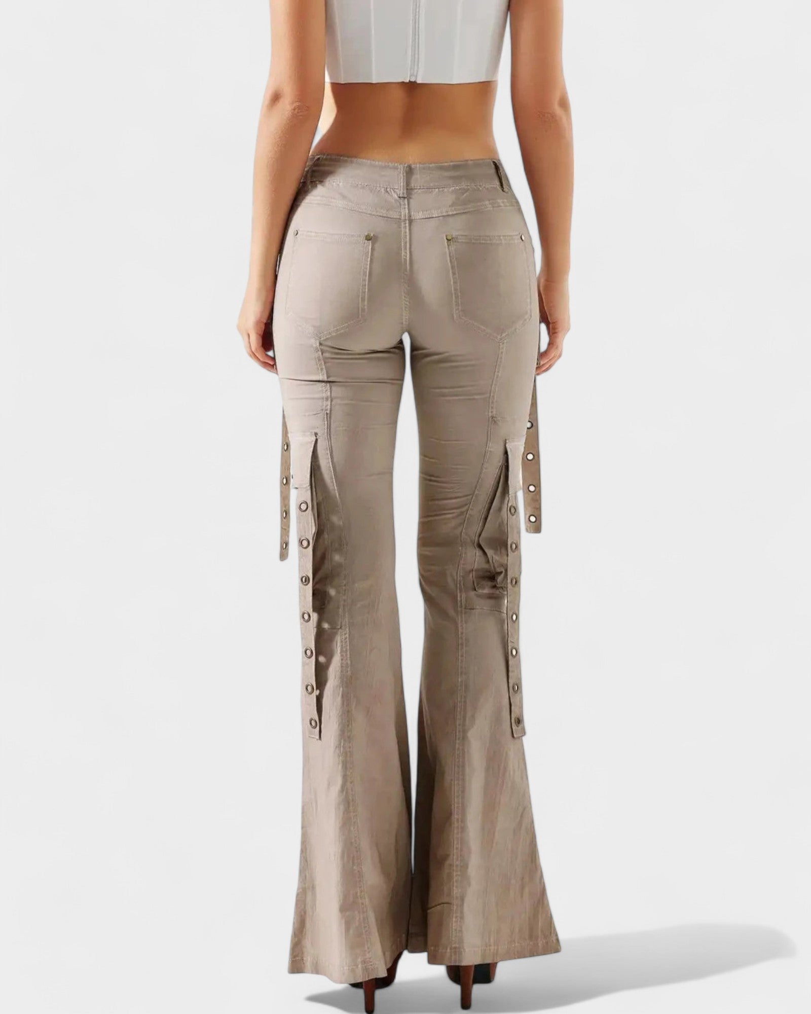 Cargo Flared Denim Pants