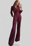 Long-Sleeved Slim-Fit Jumpsuit