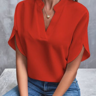 Casual V-Neck Chiffon Shirt