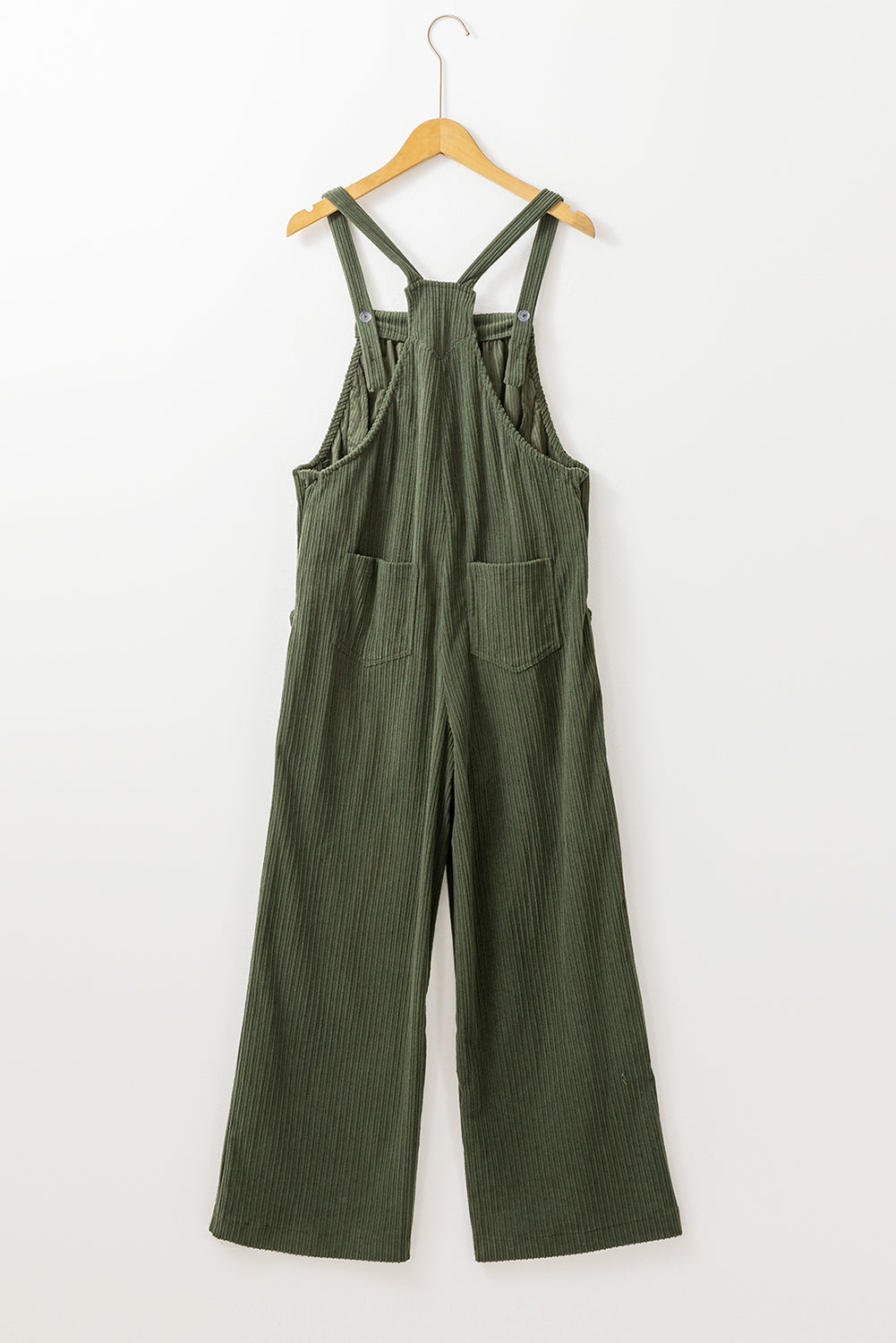 Gray Morn Solid Pocketed Loose Fit Corduroy Overall