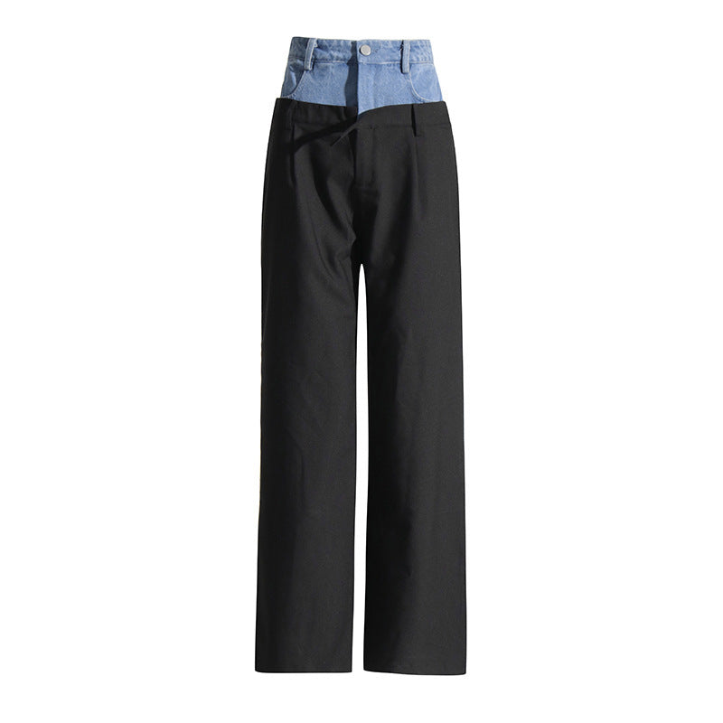 Retro Satin Denim Pants