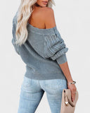 Soft Lantern V-Neck Sweater