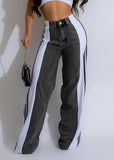 High-Waist Straight Leg Denim Trousers