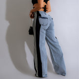 High-Waist Straight Leg Denim Trousers