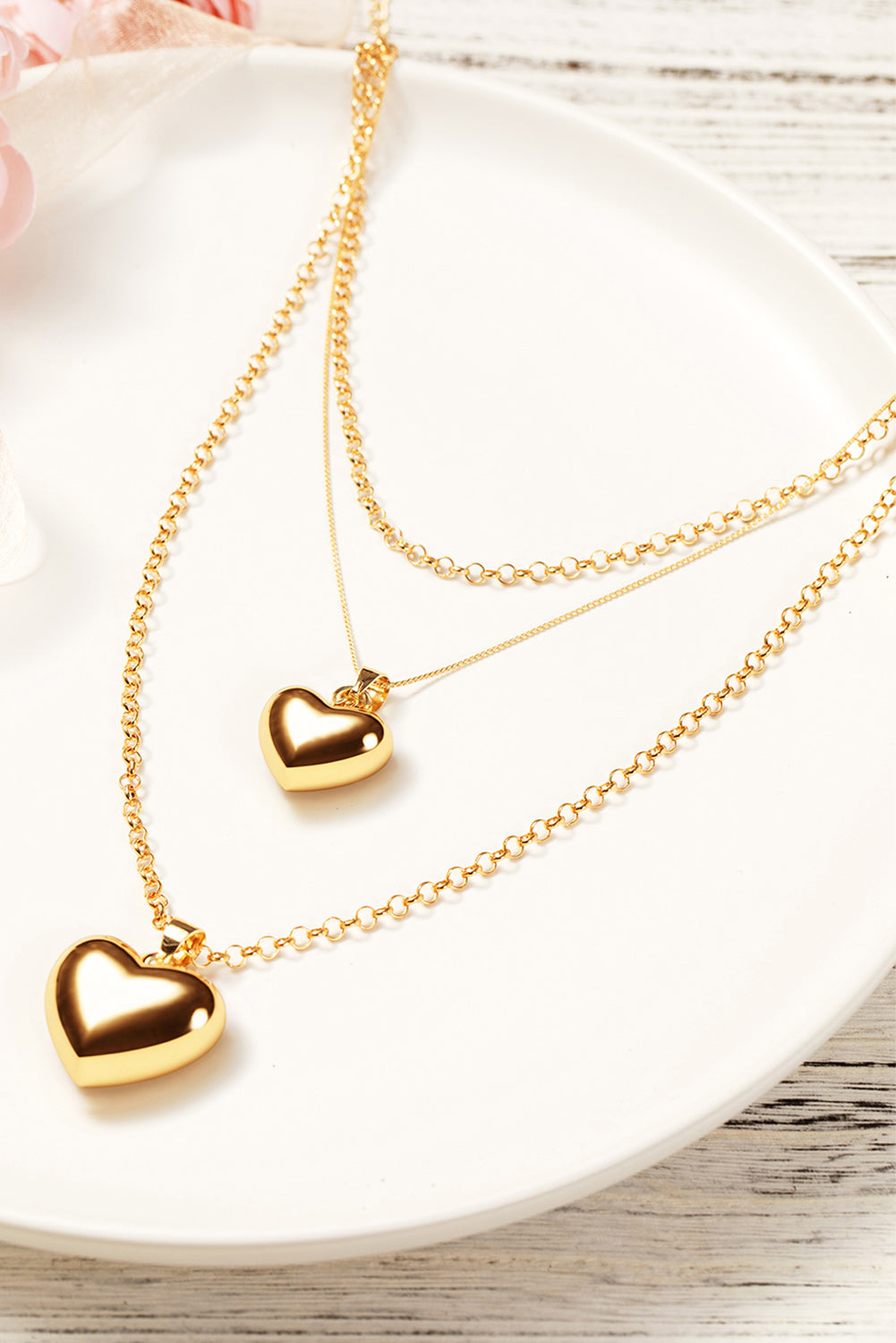 Gold Heart Pendant Necklace