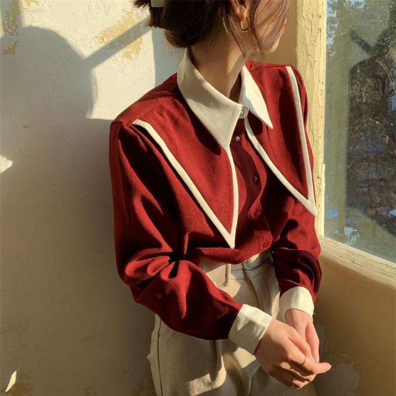 Square Collar Long Sleeve Shirt