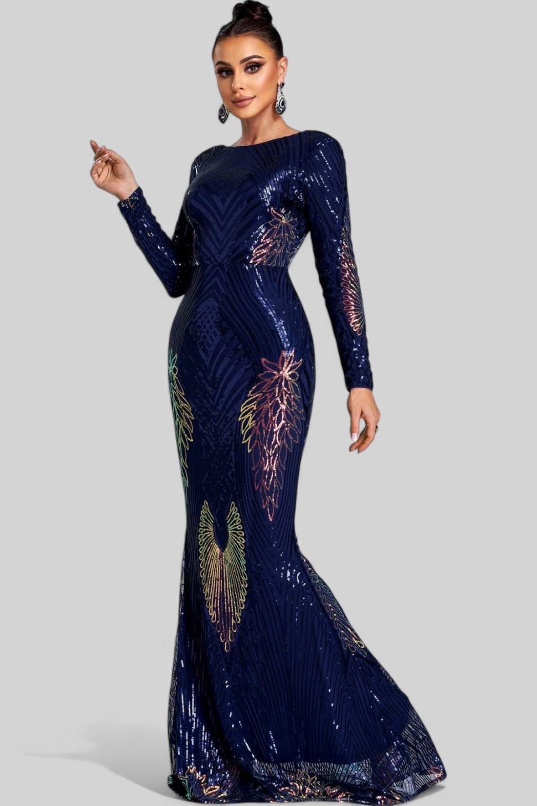 Glam Sequin Evening Dress