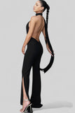 Halter Cut-Out Slim Jumpsuit