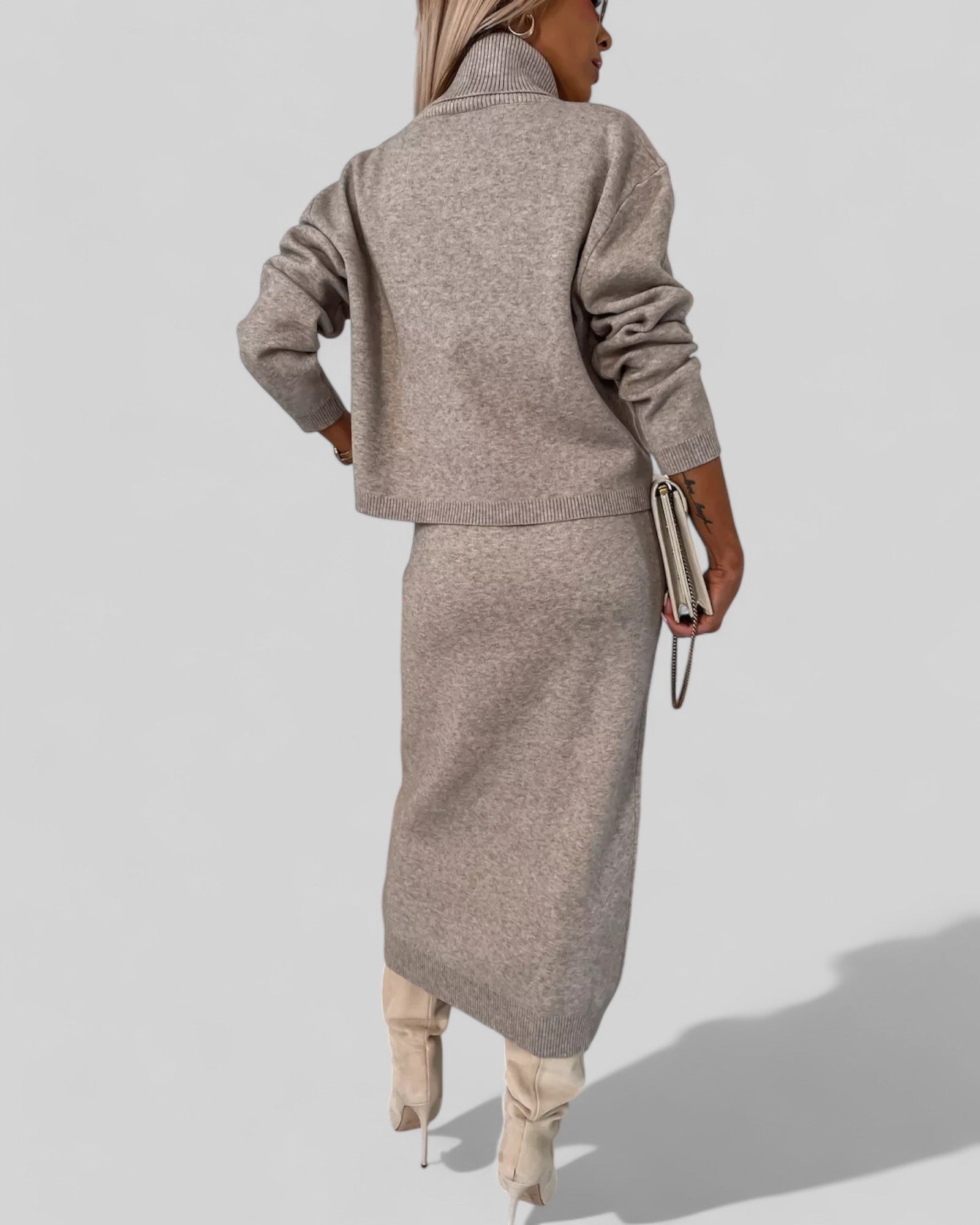 Chic Turtleneck Dress Set